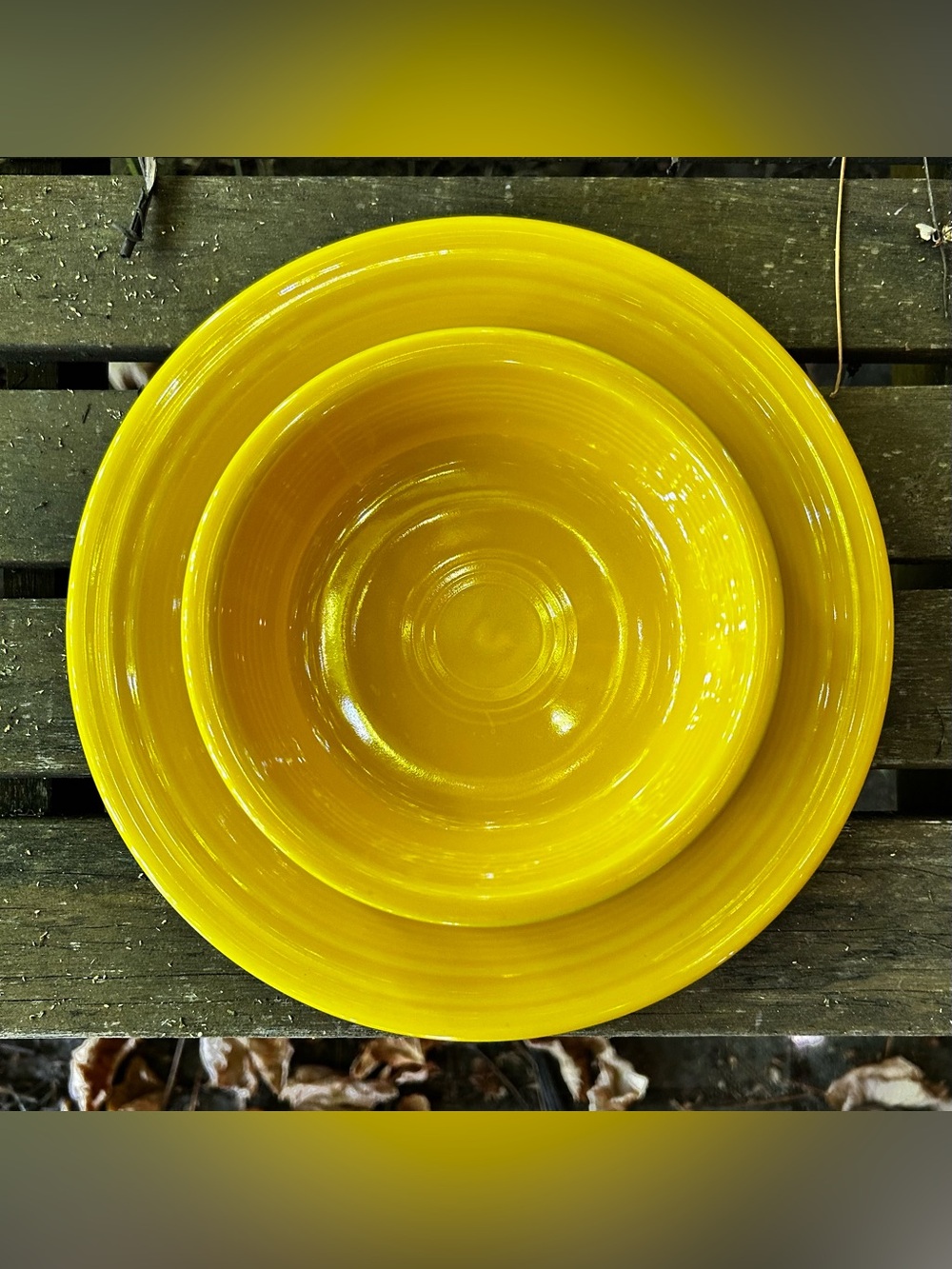Fiestaware Classic Rim 3-Piece Place Setting in Yellow “Daffodil” - Picture 4 of 4